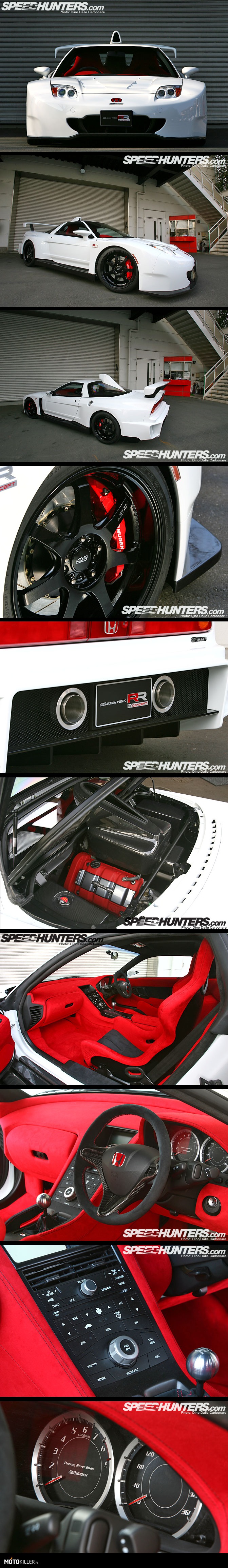 2009 Mugen NSX-RR – Ostatnie wcielenie genialnej Hondy NSX. Można powiedzieć, że jest to pożegnanie NSX&apos;a, ponieważ mimo że produkcja cywilnych modeli zakończyła się w 2005, to właśnie rok 2009 był ostatnim sezonem startów superauta Hondy w wyścigach japońskiej serii Super GT. Z zewnątrz bodykit stylizowany właśnie na wyścigową odmianę, zaś środek to mistrzostwo, klasa sama w sobie. Moim zdaniem tak mogłoby wyglądać wnętrze współczesnego NSX, prosto, a jednocześnie bardzo nowocześnie. Na tarczy obrotomierza znajduje się wymowny napis &quot;Dream, never ends&quot;. Coś pięknego. 